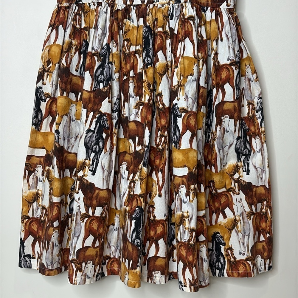 An Original by Babies ‘n Bows | Vintage Horse Equestrian Print Sleeveless Dress - Picture 4 of 17